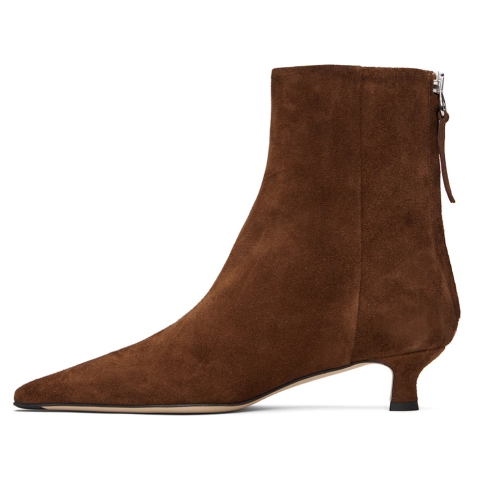 Aeyde Zoe Kitten Heel Boots, 38, Brown - Picture 7 of 16